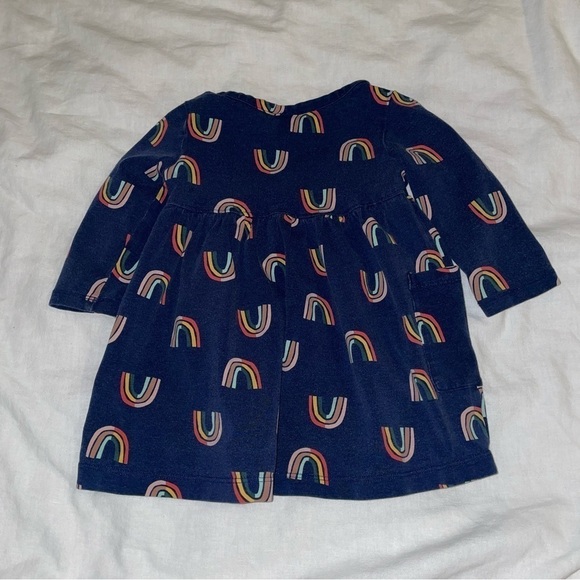 Hanna Anderson 12-18 mo Blue Rainbow Dress Long sleeve cotton siblings - Picture 4 of 4